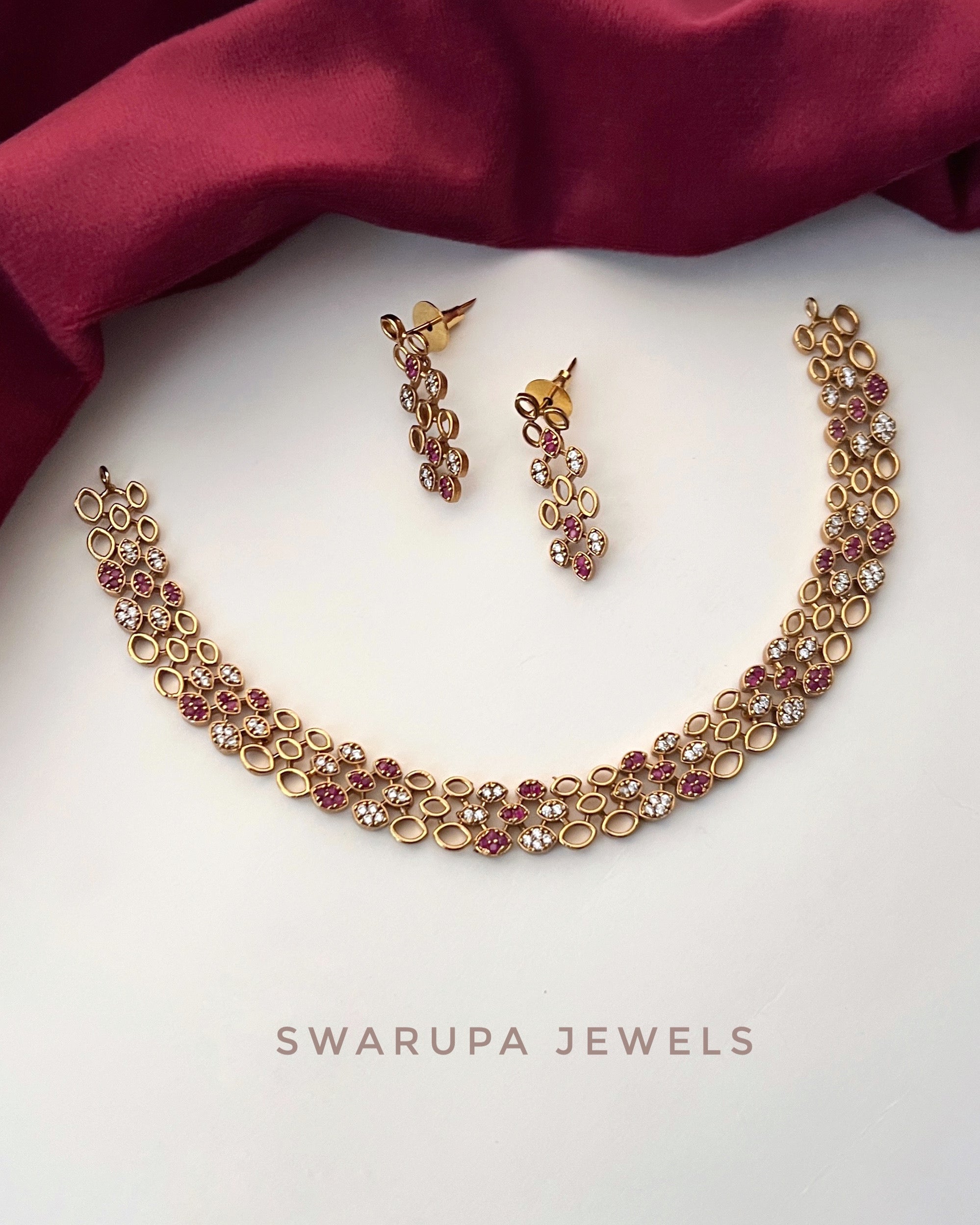 RUHANI RUBY AD NECKLACE SET