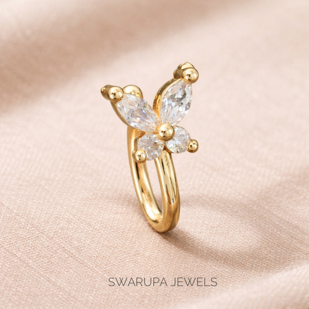 GOLDEN BUTTERFLY NOSE RING