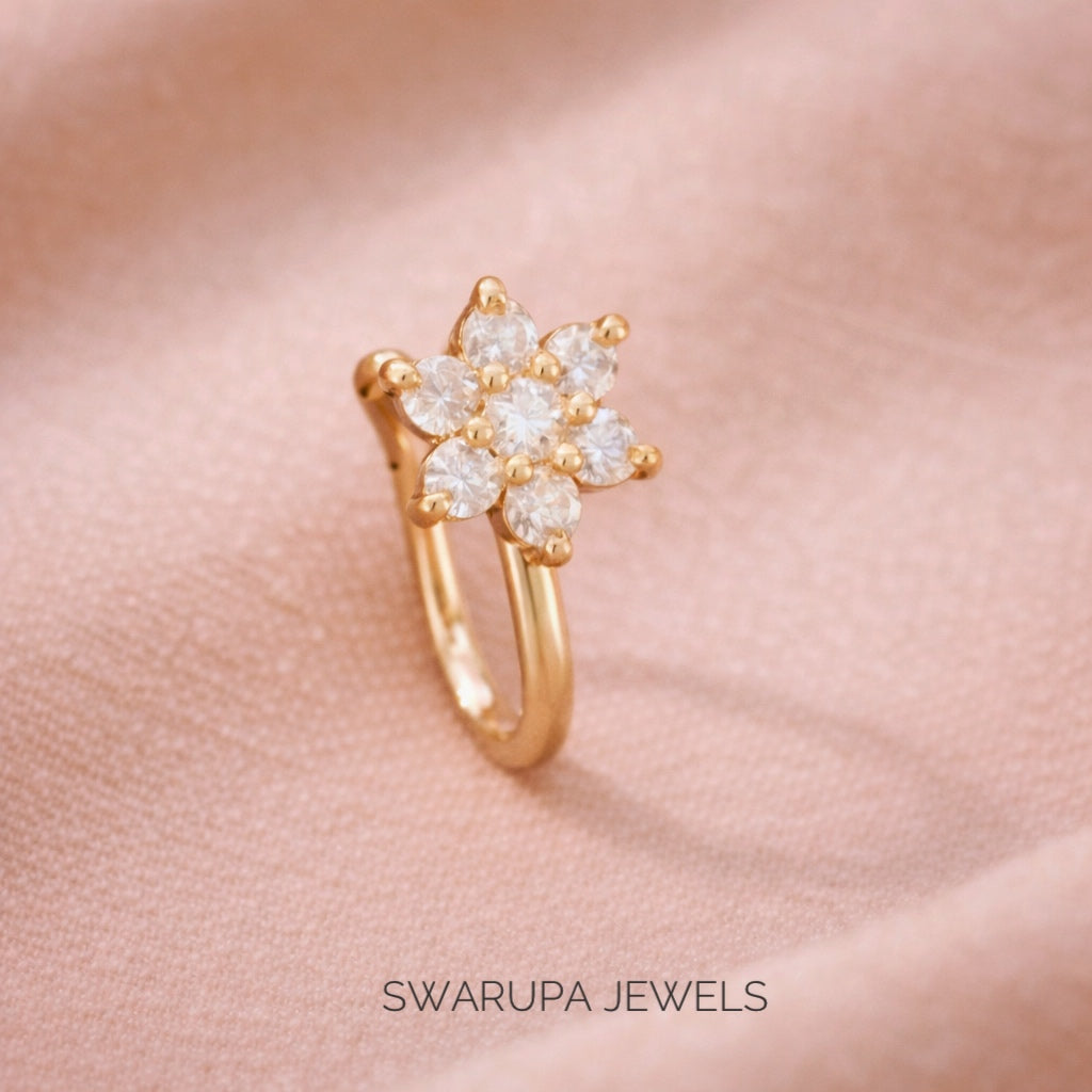 WHITE FLOWER NOSE RING