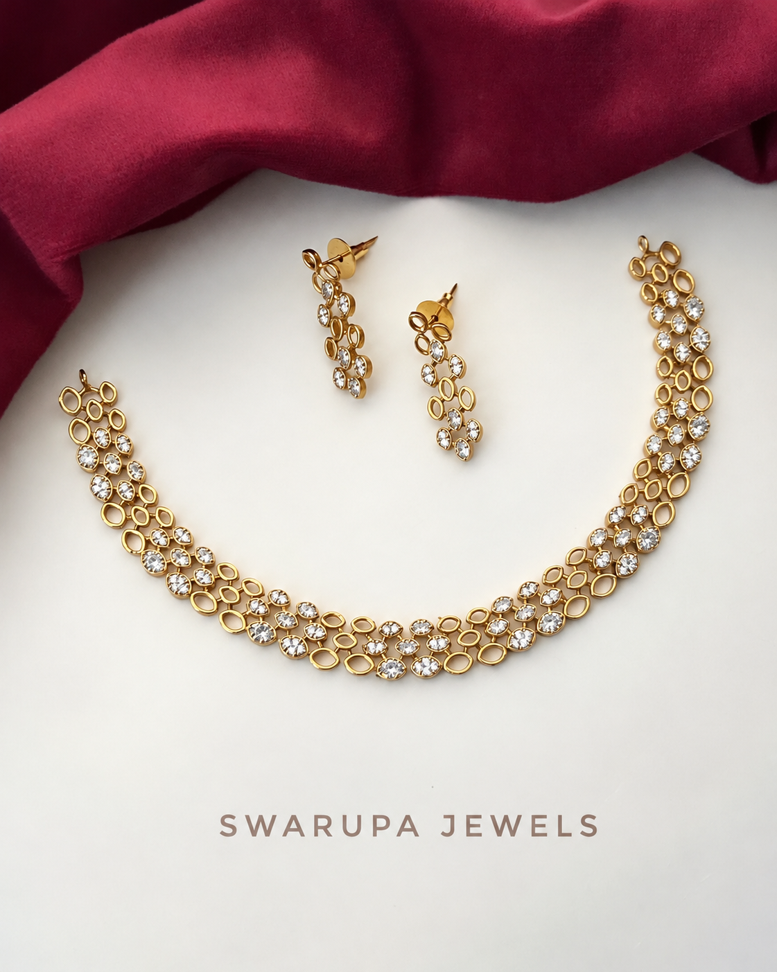 Ruhani Ruby AD Necklace Set