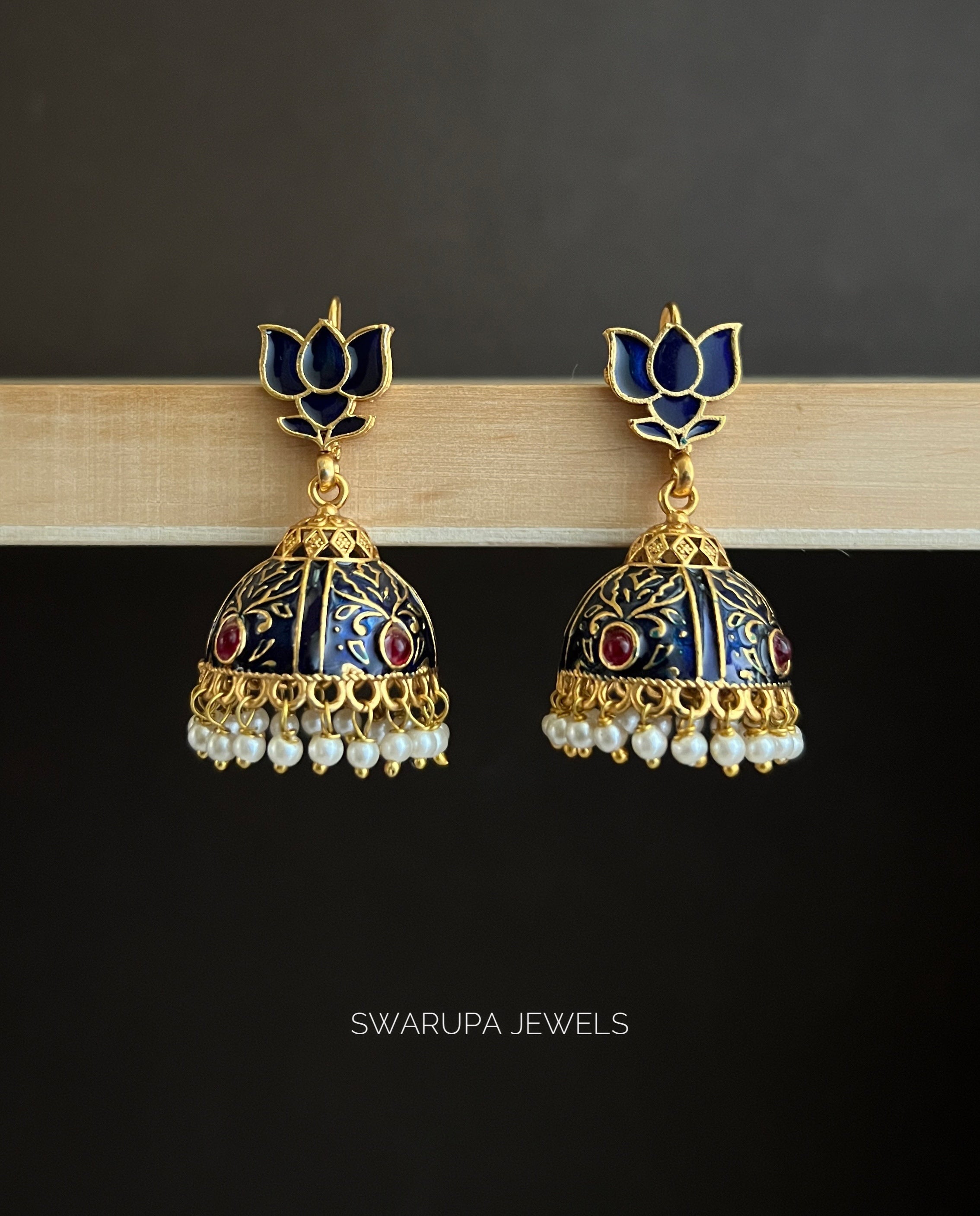 SWE004 LOTUS BLOOM JHUMKAS
