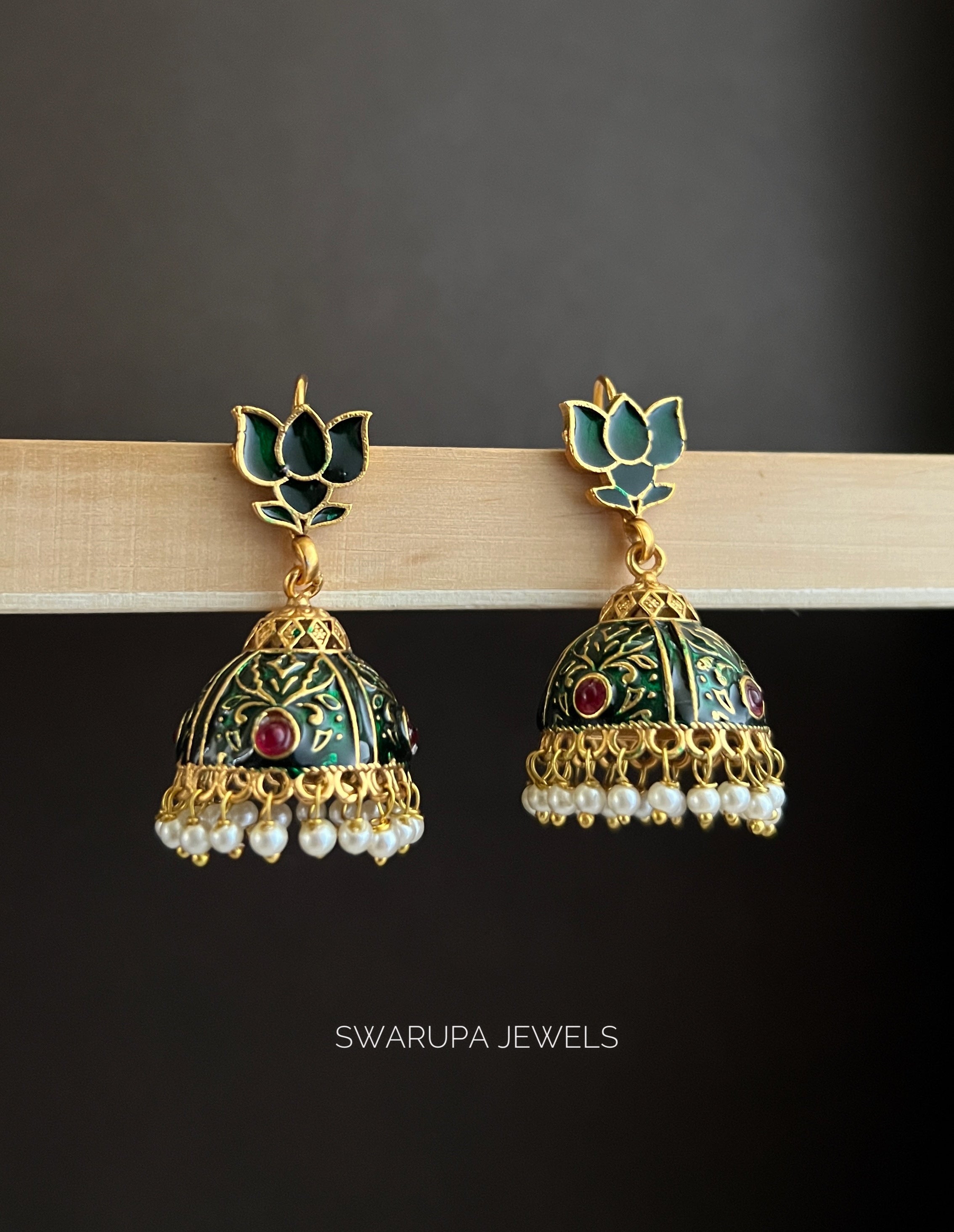SWE004 LOTUS BLOOM JHUMKAS
