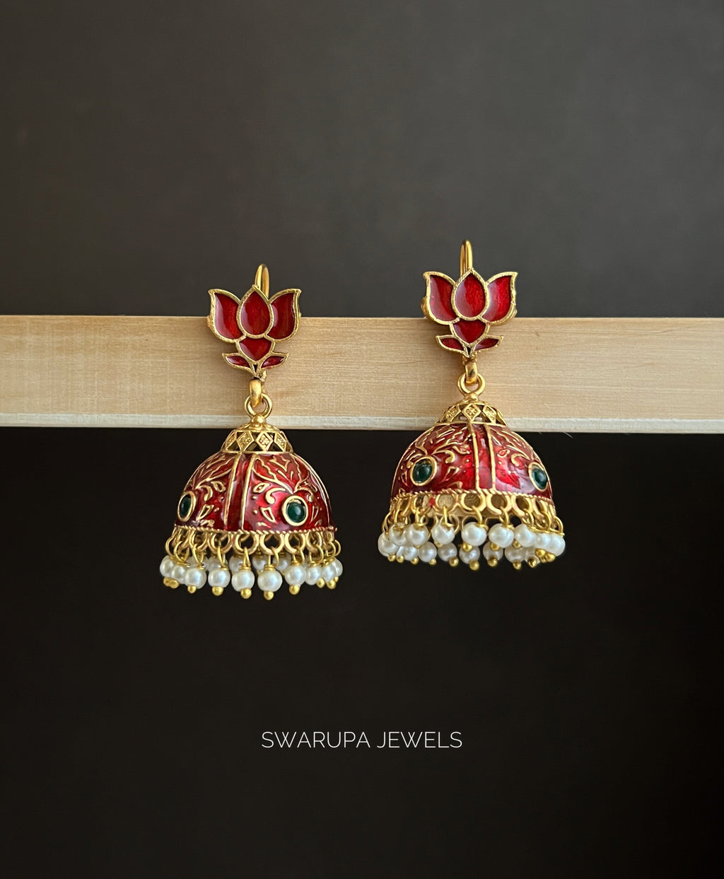 SWE004 LOTUS BLOOM JHUMKAS