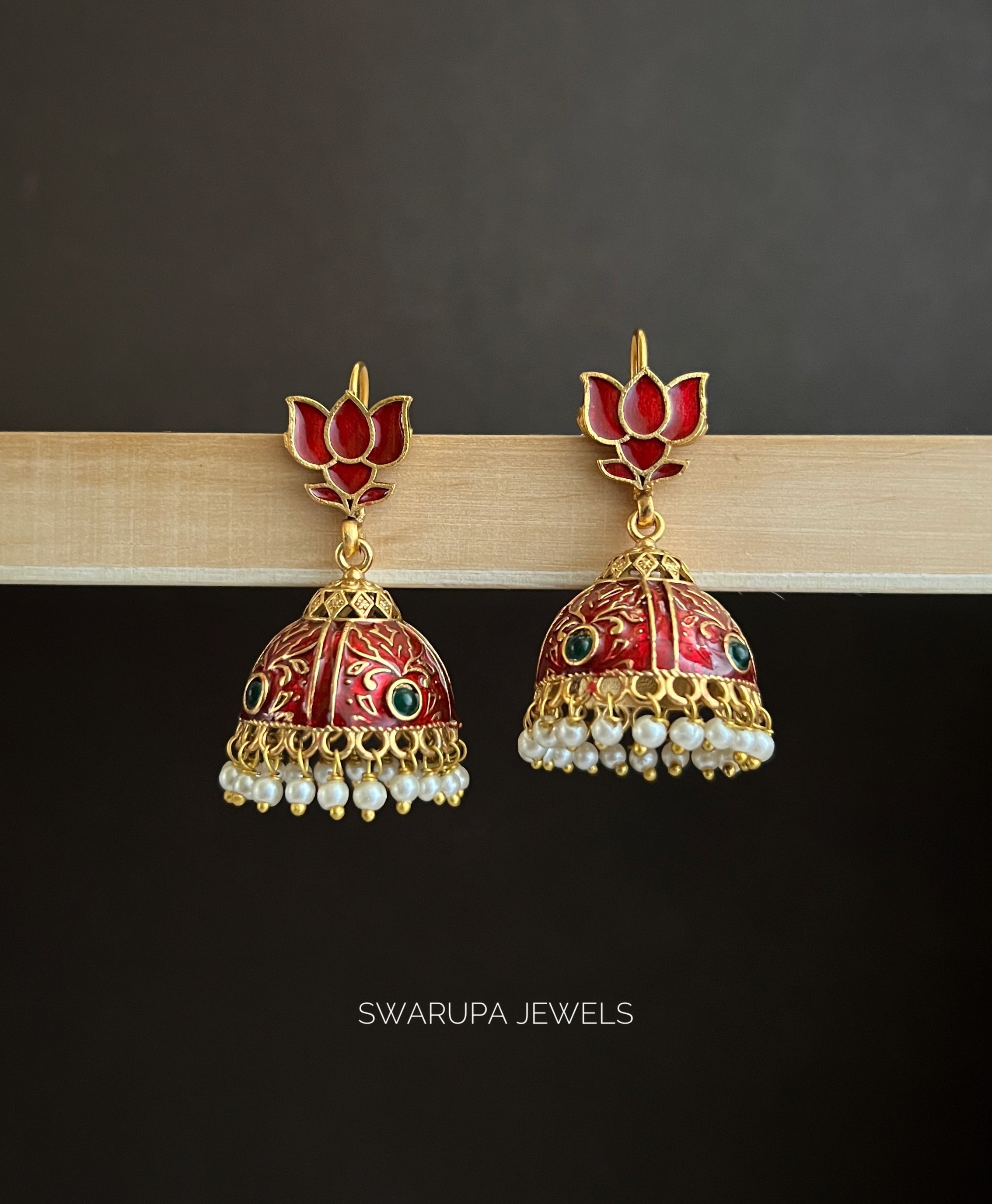 SWE004 LOTUS BLOOM JHUMKAS