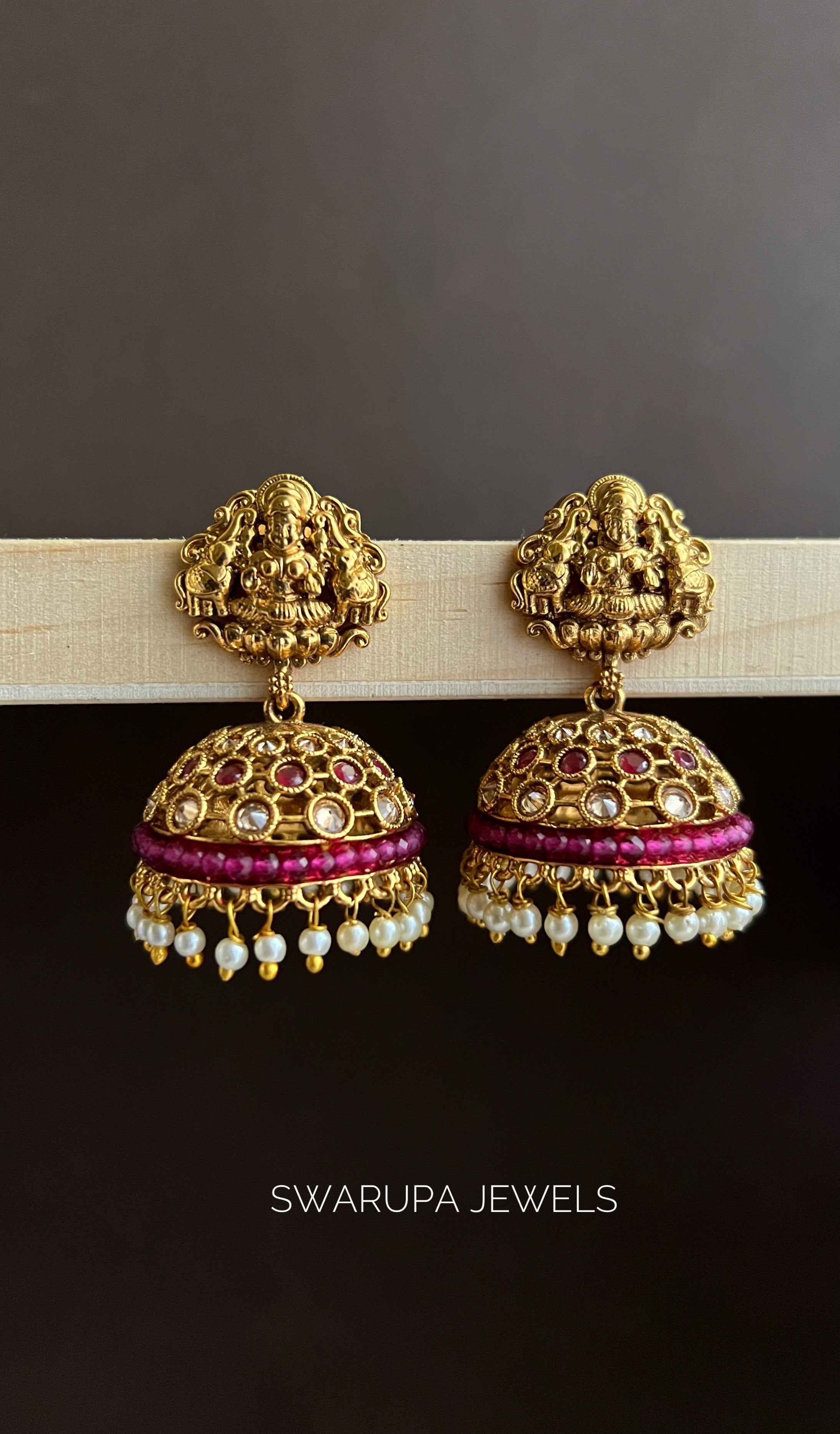 SWE0017 RUBY LAKSHMI BRIDAL JHUMKA