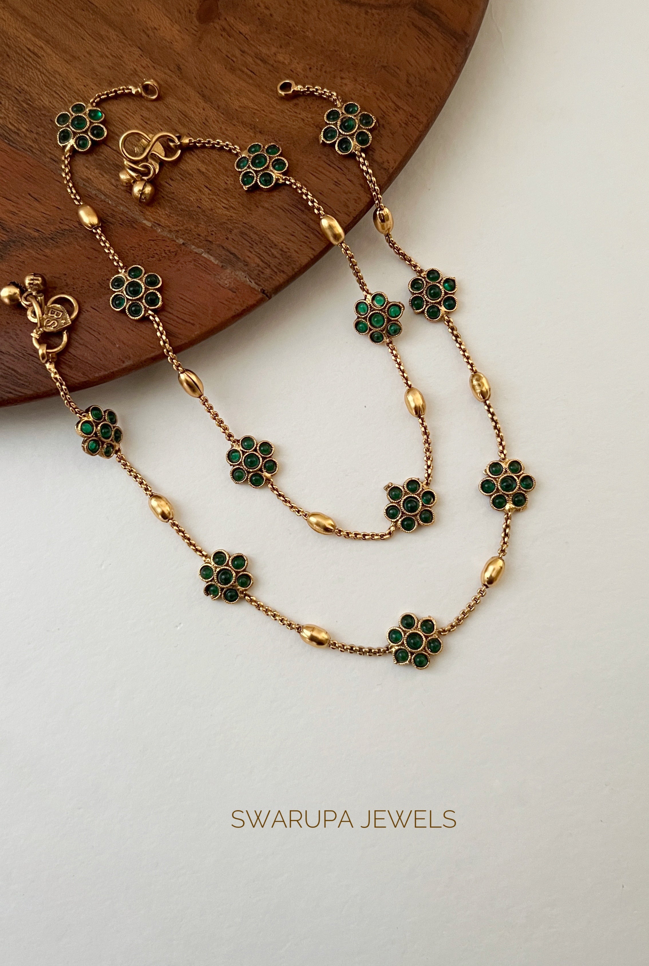 GREEN FLOWER ANKLET