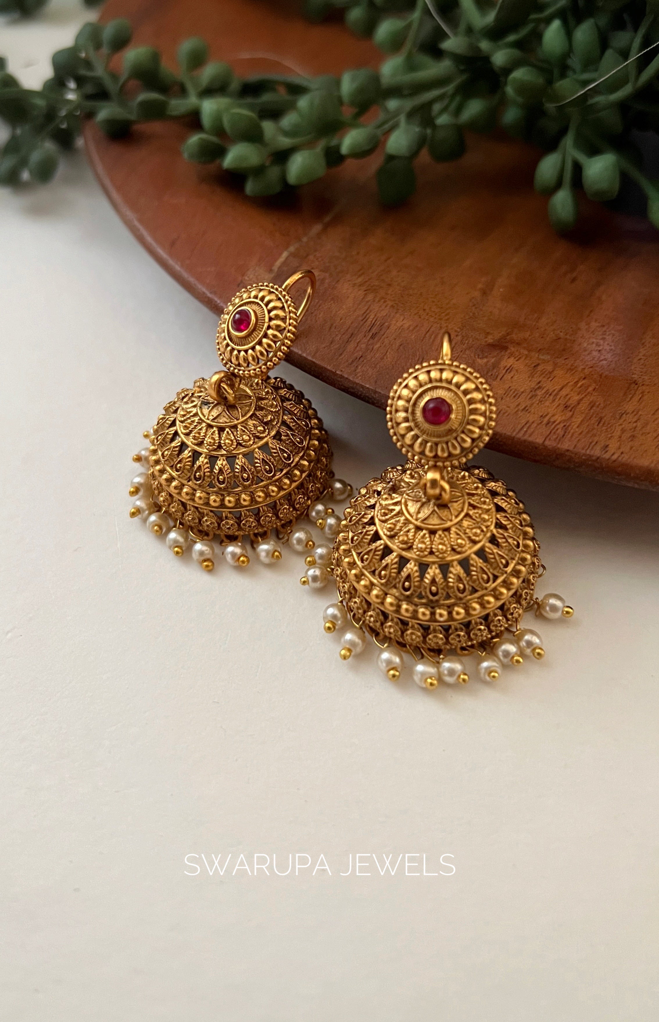 SWE0014 RUBY STONE JHUMKA