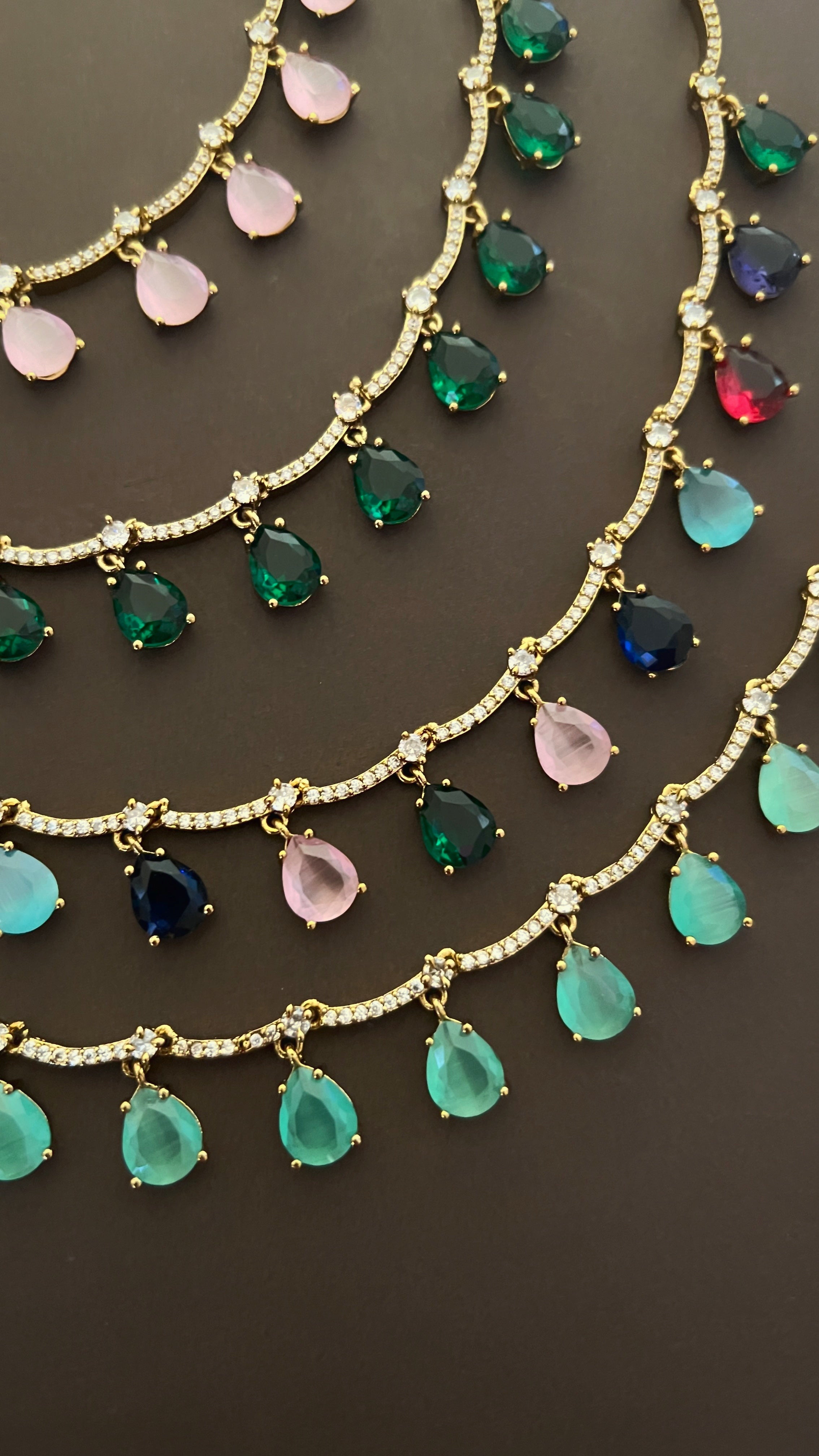 Crystal Rain Drops Necklace Set