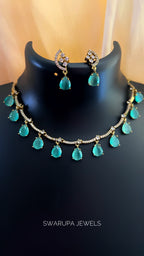 Crystal Rain Drops Necklace Set