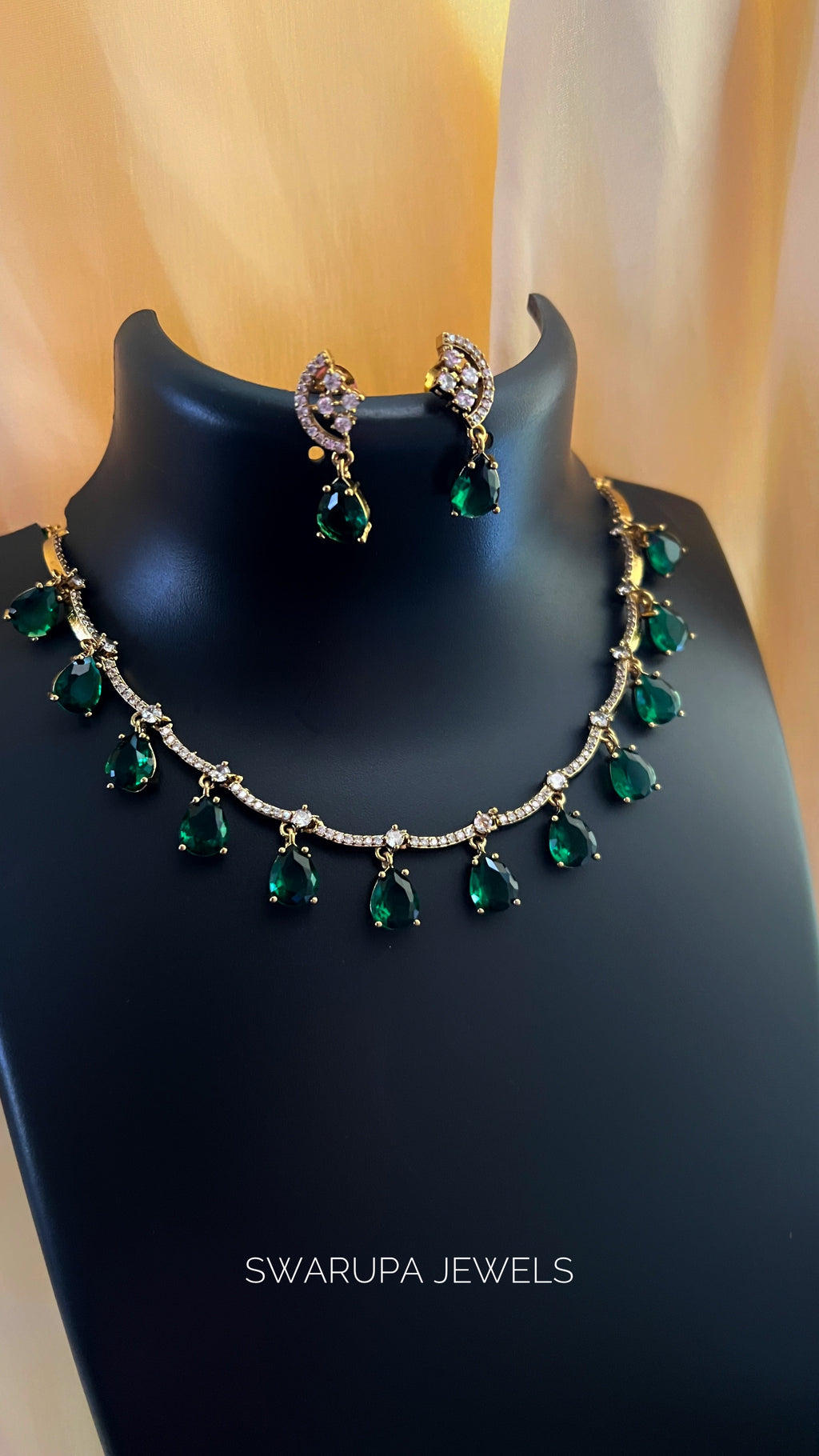 Crystal Rain Drops Necklace Set
