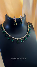 Crystal Rain Drops Necklace Set