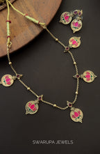 Traditional Lotus Coin Necklace Set