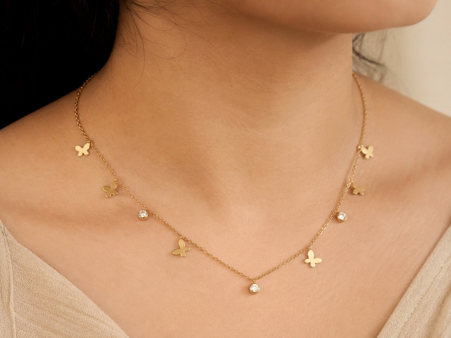 Butterfly Anti-Tarnish Neckpiece