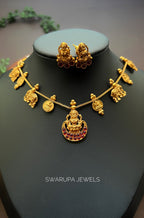 Lakshmi Pendant Necklace Set